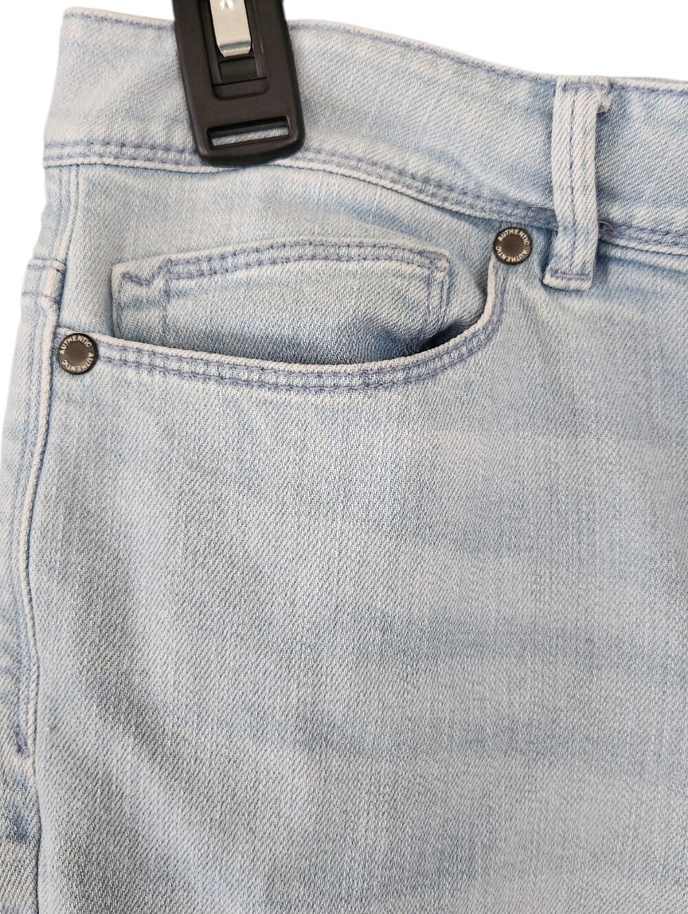 J Jill Blue Denim Cropped Cuffed Capris Stretch High-rise Zip Fly Cuffed Size 12 - Picture 5 of 16